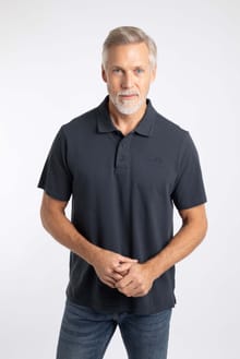 Giles Pique Polo Shirt Navy