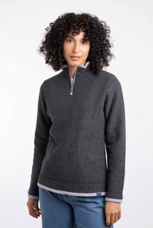 Beye 1/4 Zip Grid Fleece Washed Black