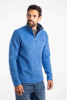 Newark 1/4 Zip Grid Fleece Blue