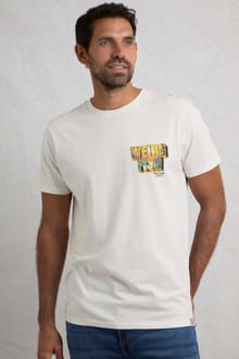 Wild Life Back Print Graphic T-Shirt Dusty White