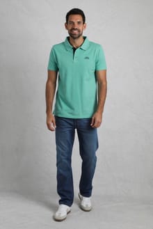 Miles Pique Polo Shirt Aqua Marine