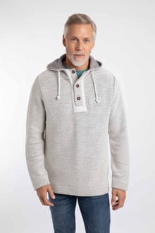 Bakersfield Button Neck Macaroni Hoodie Ecru
