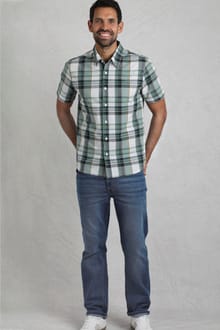 Judd Short Sleeve Check Shirt Dusty White