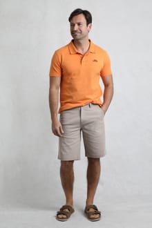 Rayburn Cotton Flat Front Shorts Flint Stone