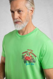Crabby Shack Back Print Graphic T-Shirt Grass Green