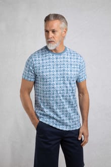 Howes Organic Cotton Printed T-Shirt Faded Denim
