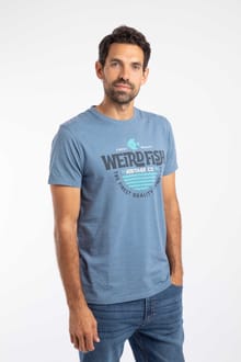 Heritage Surf Front Print Graphic T-Shirt Mid Blue