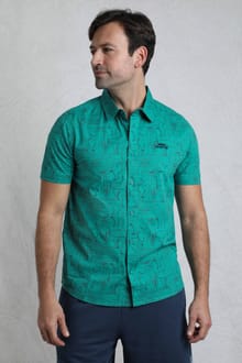 Summertown Short Sleeve Printed Shirt Viridis
