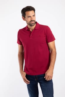 Giles Pique Polo Shirt Garnet