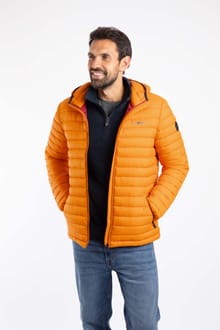 Flete Lightweight Showerproof Padded Hooded Jacket Desert Sunset