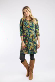 Starshine Printed Jersey Dress Deep Teal