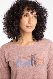 Dogs Life Soft Touch Front Print Long Sleeve T-Shirt Tea Rose