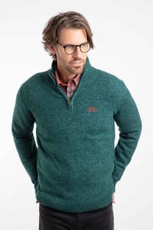 Altwood 1/4 Zip Jumper Deep Teal