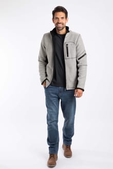 Berhan Full Zip Lined Eco Macaroni Sweatshirt Limestone