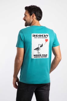 Beaksy Back Print Artist T-Shirt Deep Teal