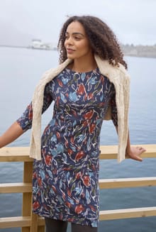 Starshine Printed Jersey Dress Navy Blue