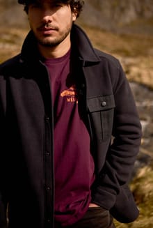 Mountain Valley Back Print Graphic T-Shirt Aubergine