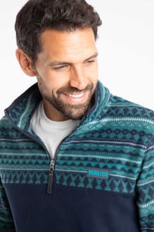 Gilbert 1/4 Zip Printed Microfleece Cedar Green