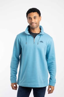 Brampton Branded 1/4 Zip Sweatshirt Smoked Blue